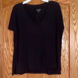 Black V-neck shirt